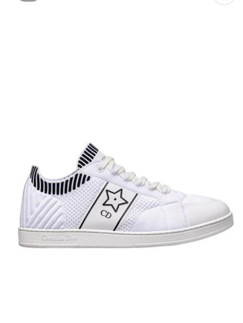 $990 Dior Star Low Top Knit Sneakers EU 41 US 11 White AUTHENTIC NIB